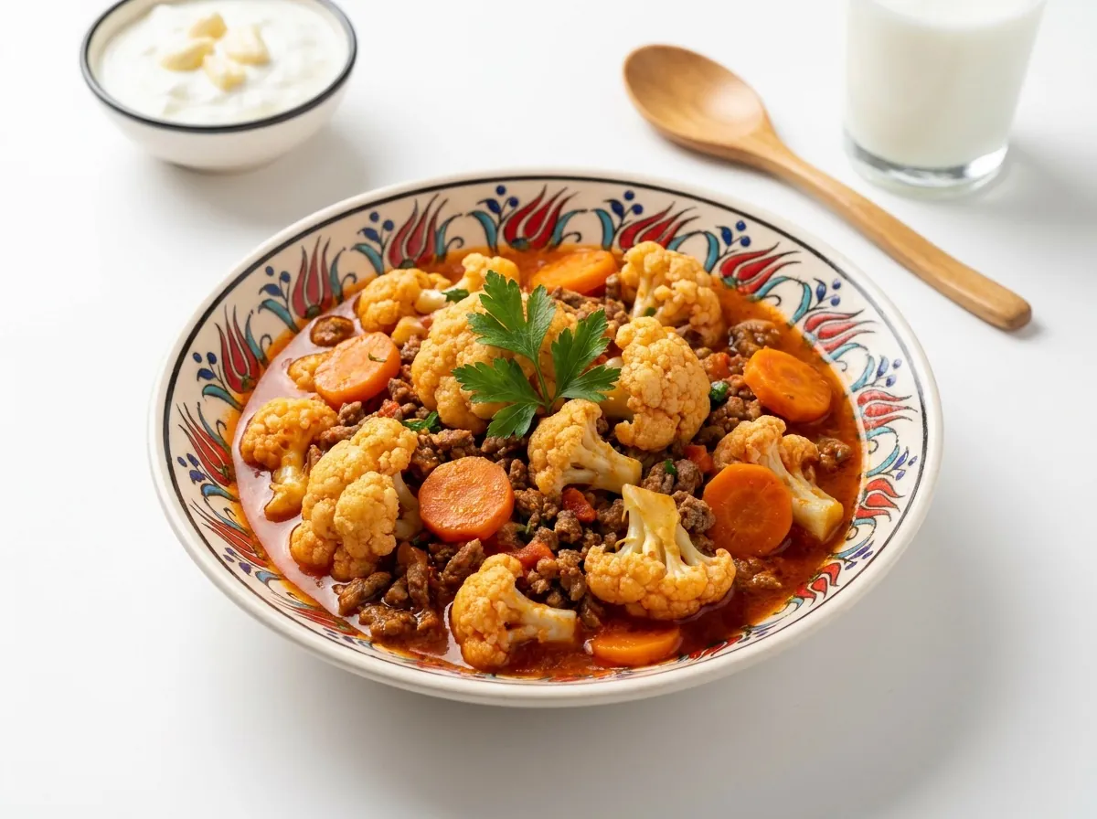 Cauliflower Stew with Minced Meat